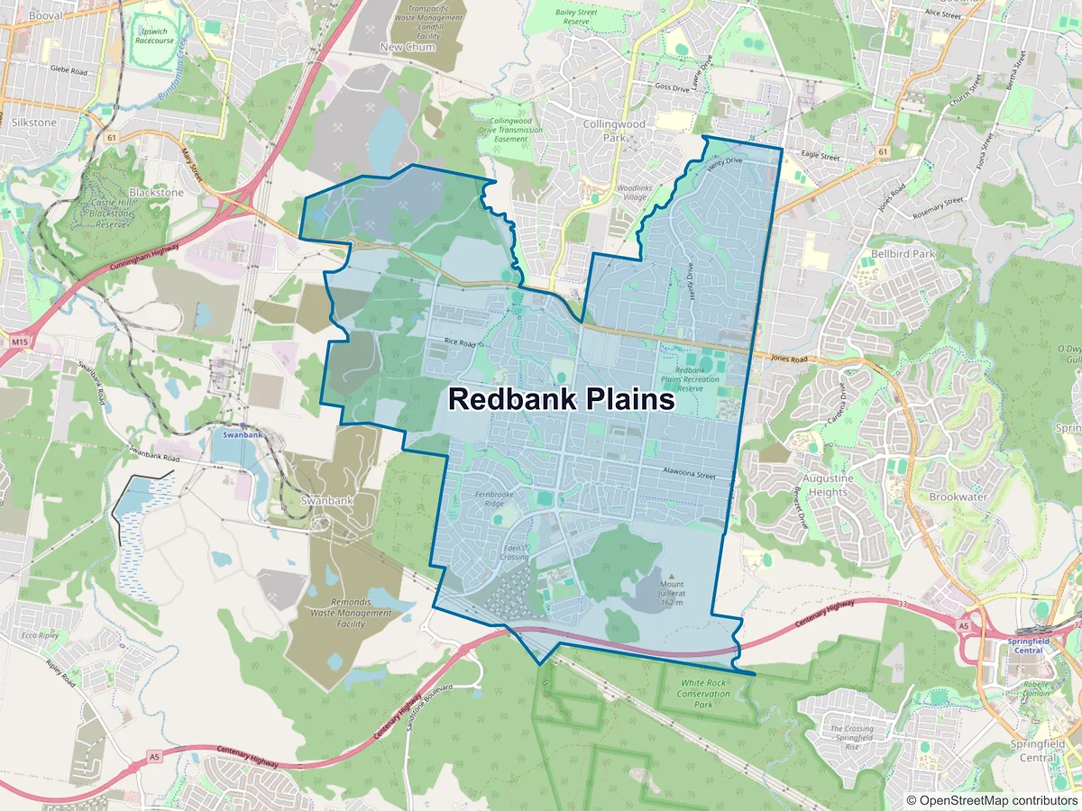 Map of Redbank Plains, QLD, Australia