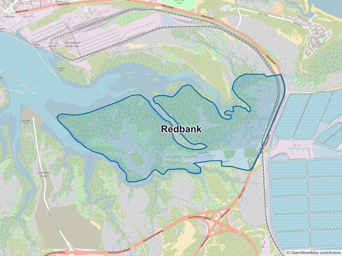 Map of Redbank, WA, Australia