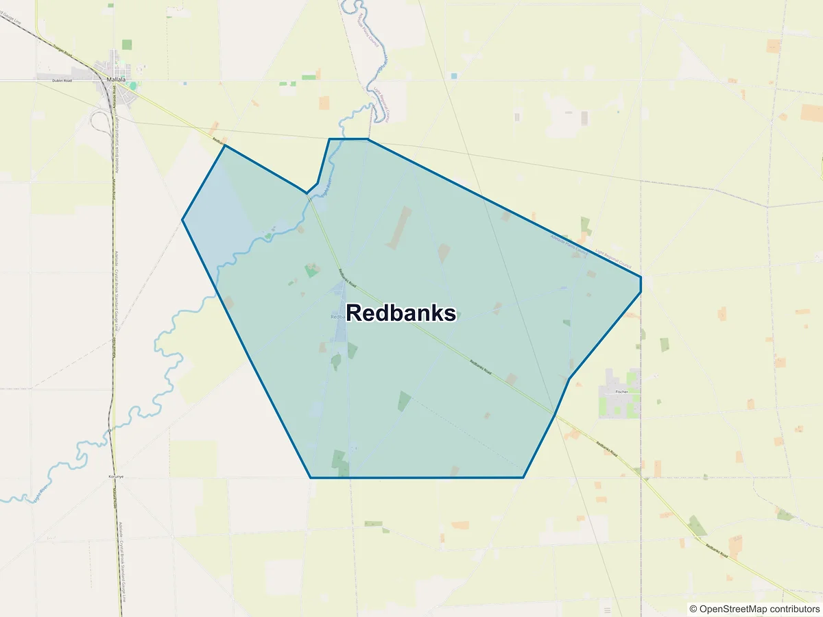 Map of Redbanks, SA, Australia