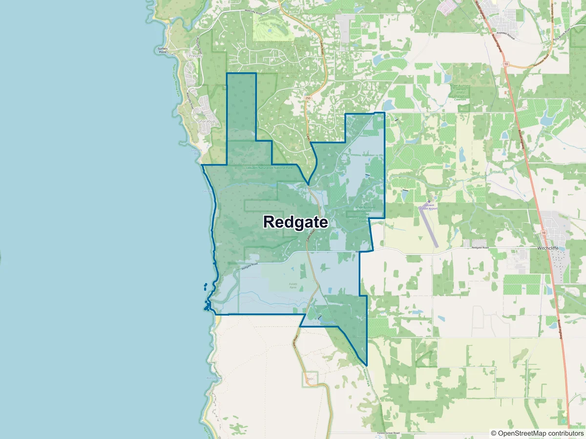Map of Redgate, WA, Australia