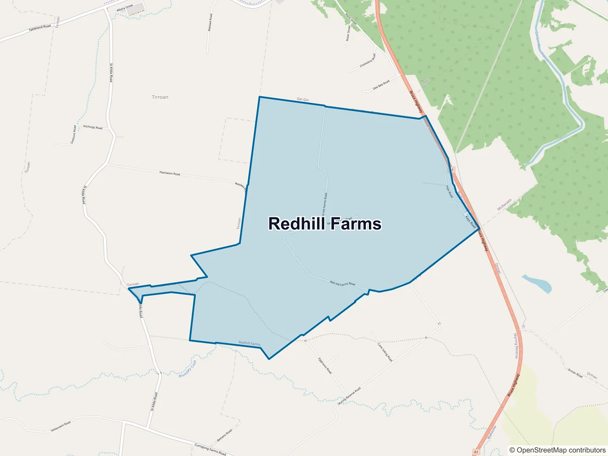 Map of Redhill Farms, QLD, Australia