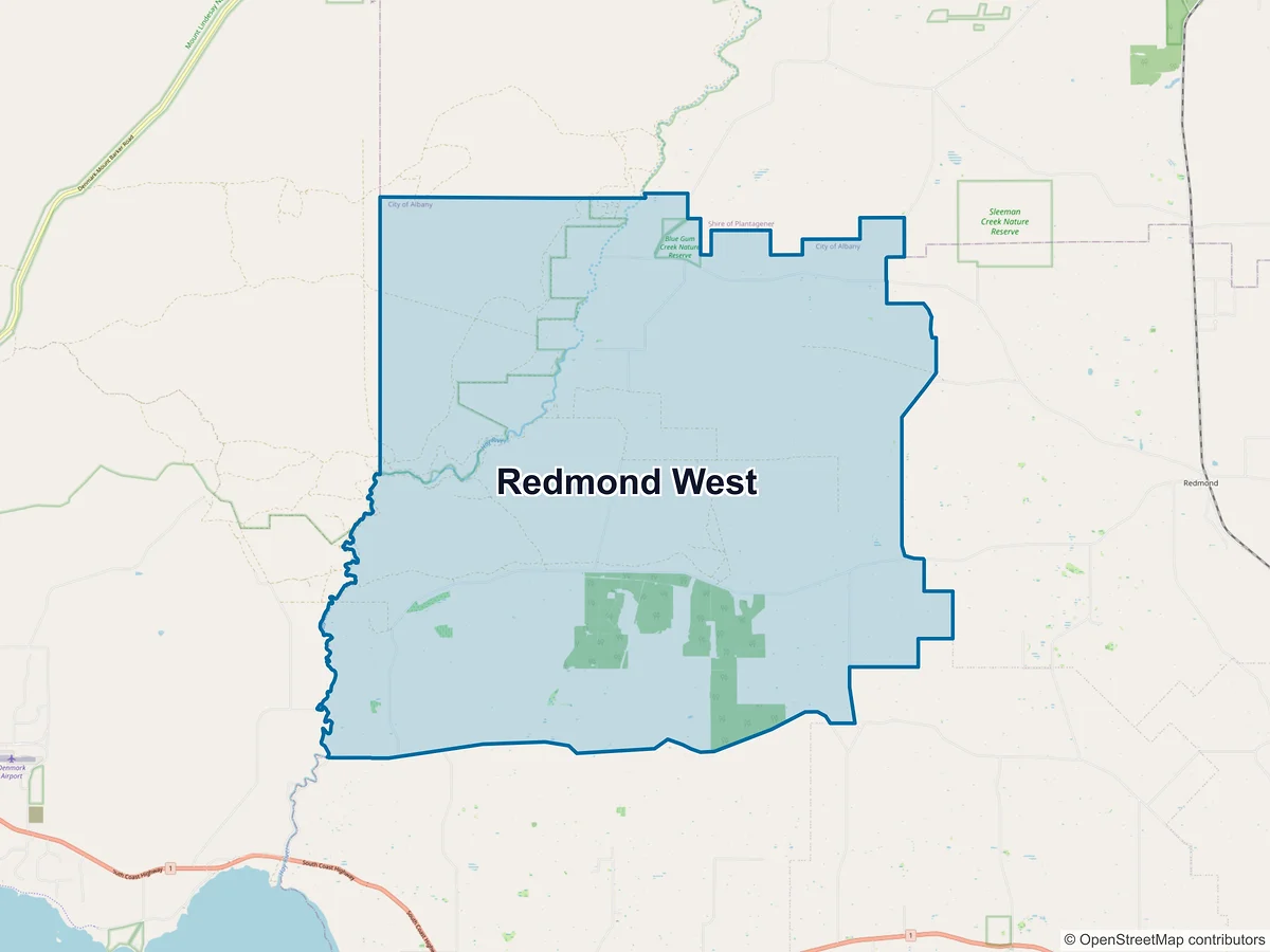 Map of Redmond West, WA, Australia