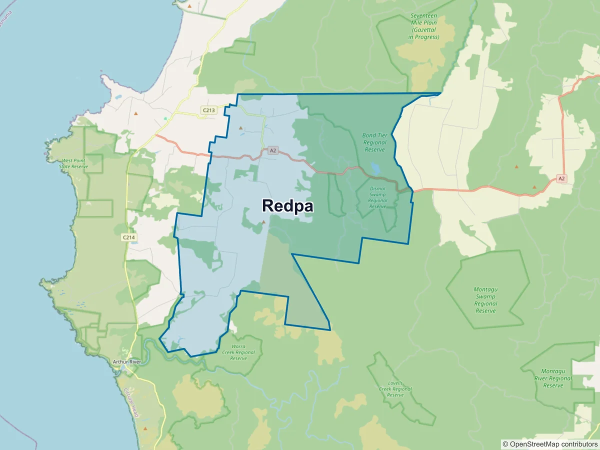 Map of Redpa, TAS, Australia
