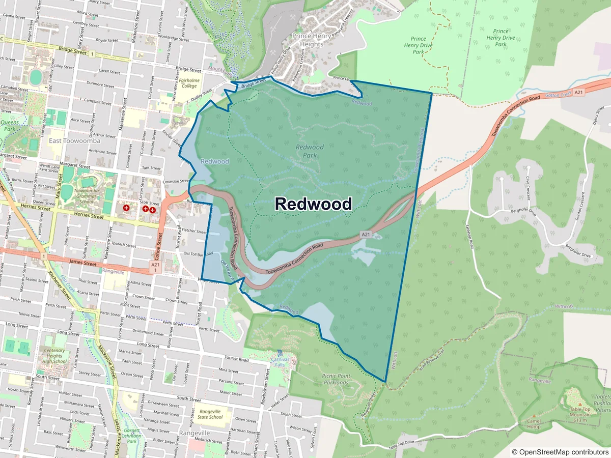 Map of Redwood, QLD, Australia