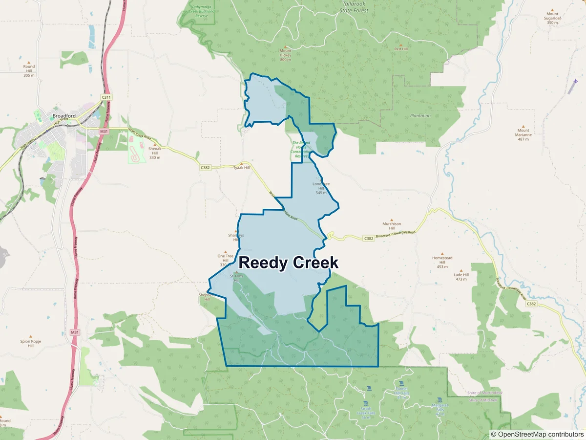 Map of Reedy Creek, VIC, Australia