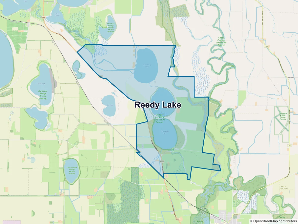 Map of Reedy Lake, VIC, Australia