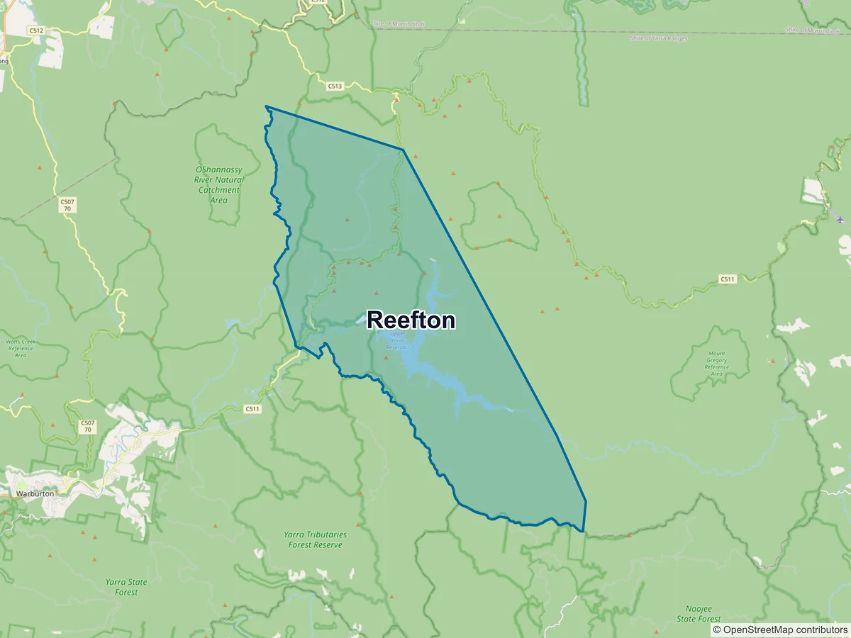 Map of Reefton, VIC, Australia