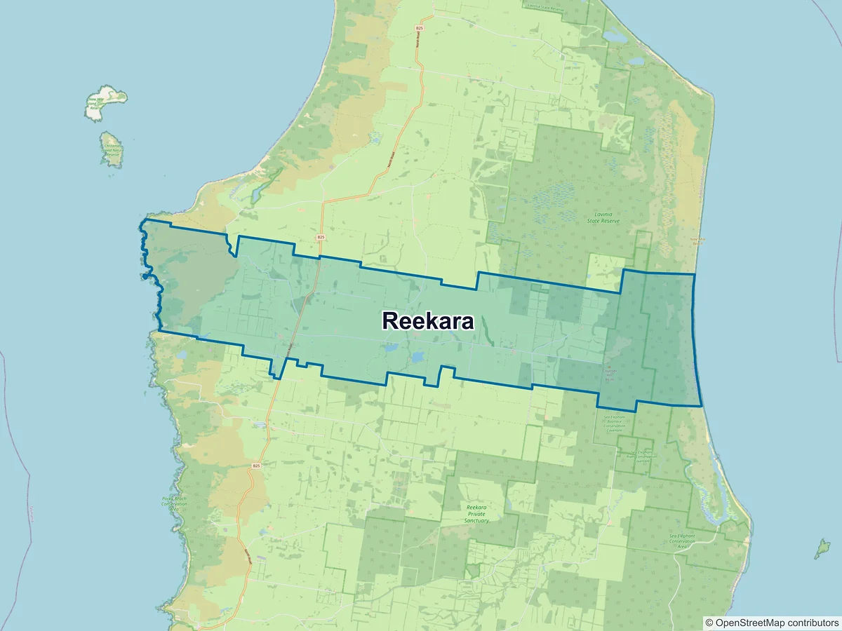 Map of Reekara, TAS, Australia