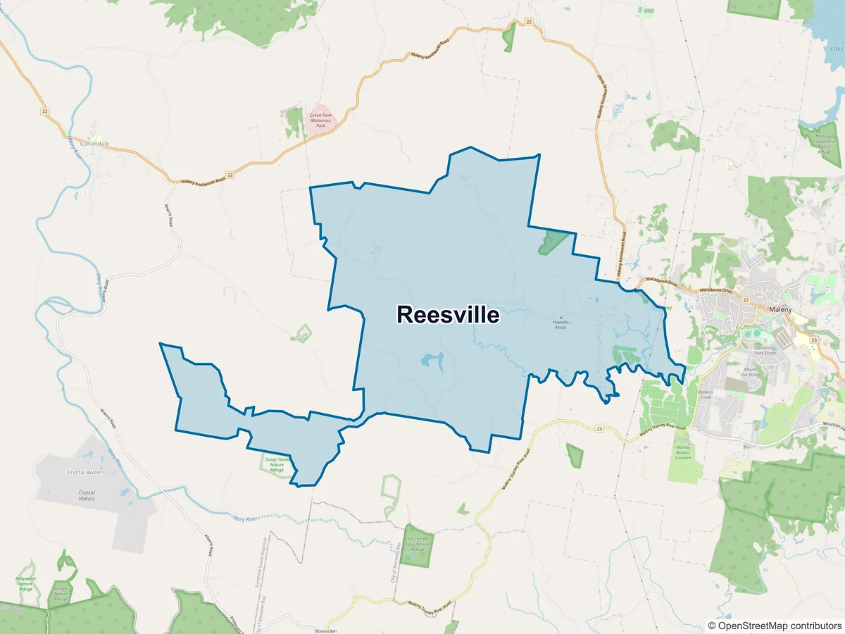 Map of Reesville, QLD, Australia