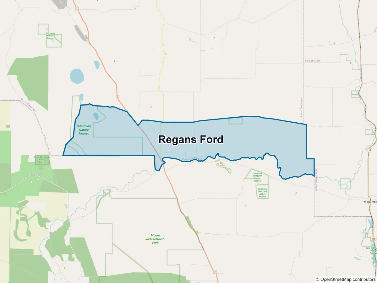 Map of Regans Ford, WA, Australia