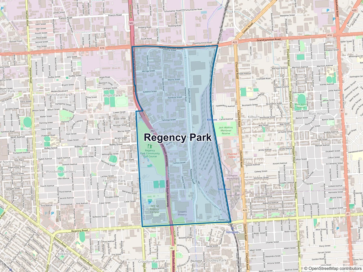 Map of Regency Park, SA, Australia