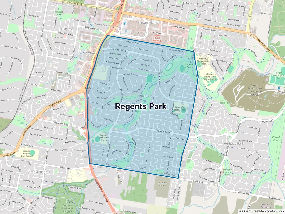 Map of Regents Park, QLD, Australia