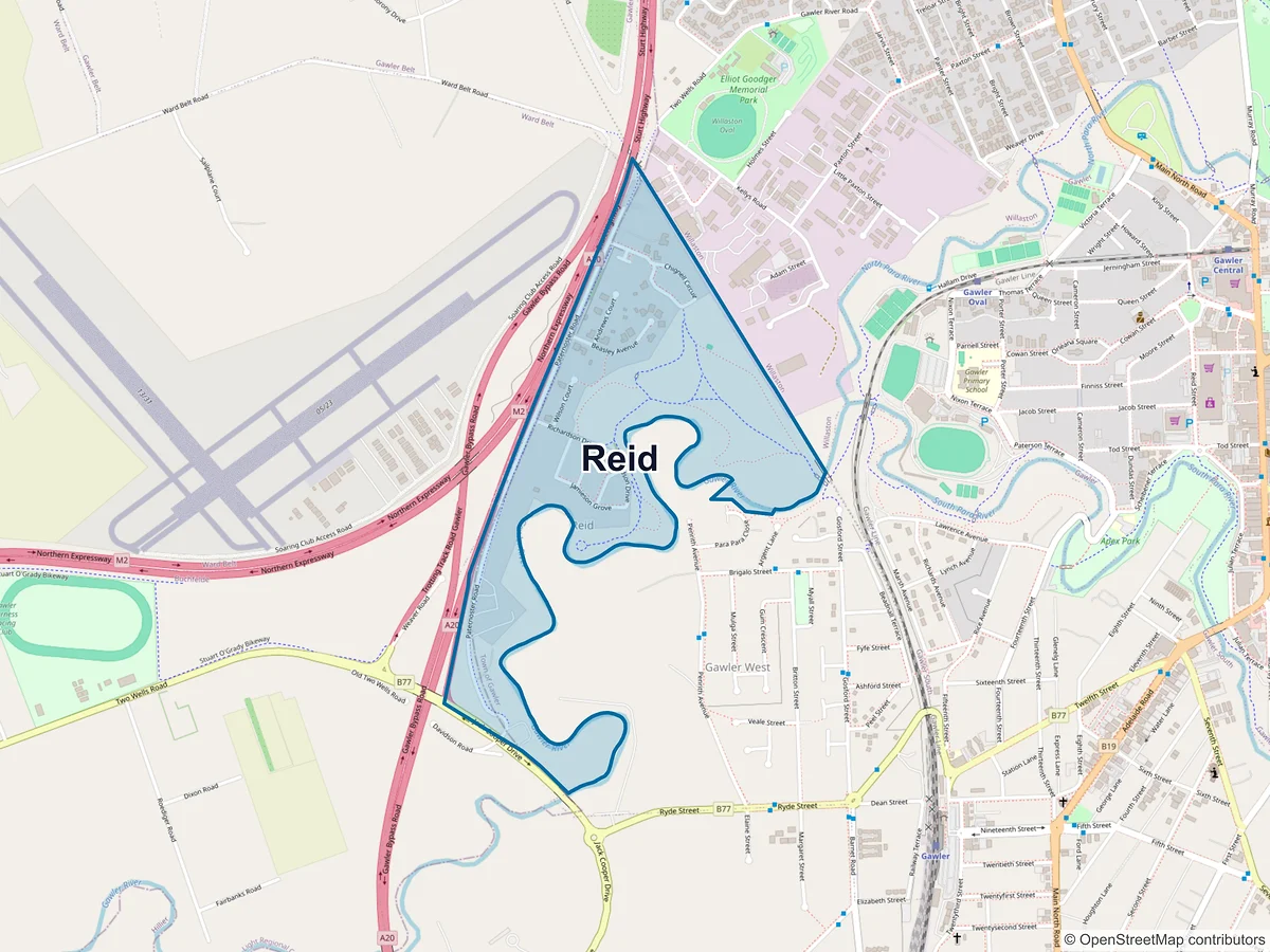 Map of Reid, SA, Australia