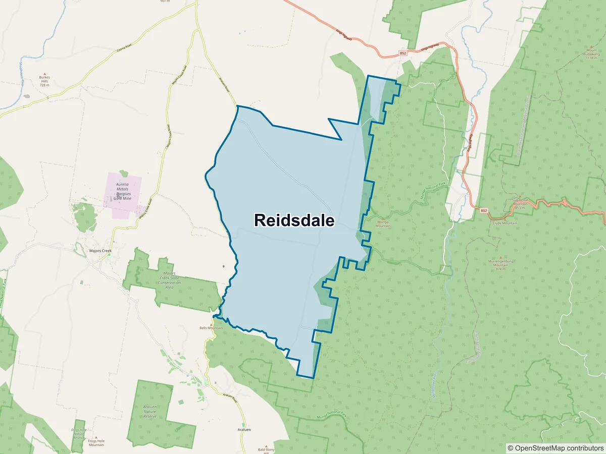 Map of Reidsdale, NSW, Australia