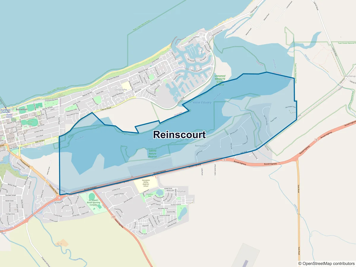 Map of Reinscourt, WA, Australia