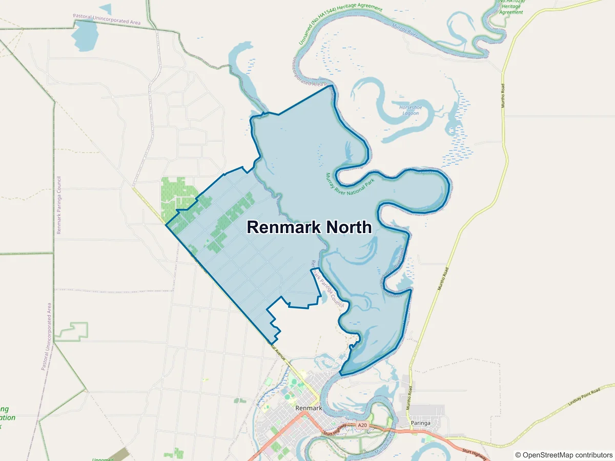 Map of Renmark North, SA, Australia