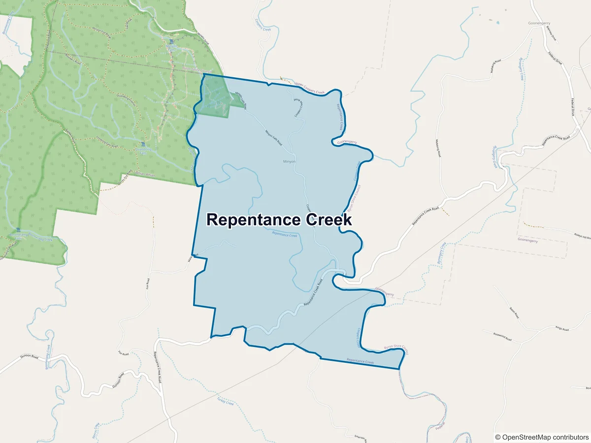 Map of Repentance Creek, NSW, Australia