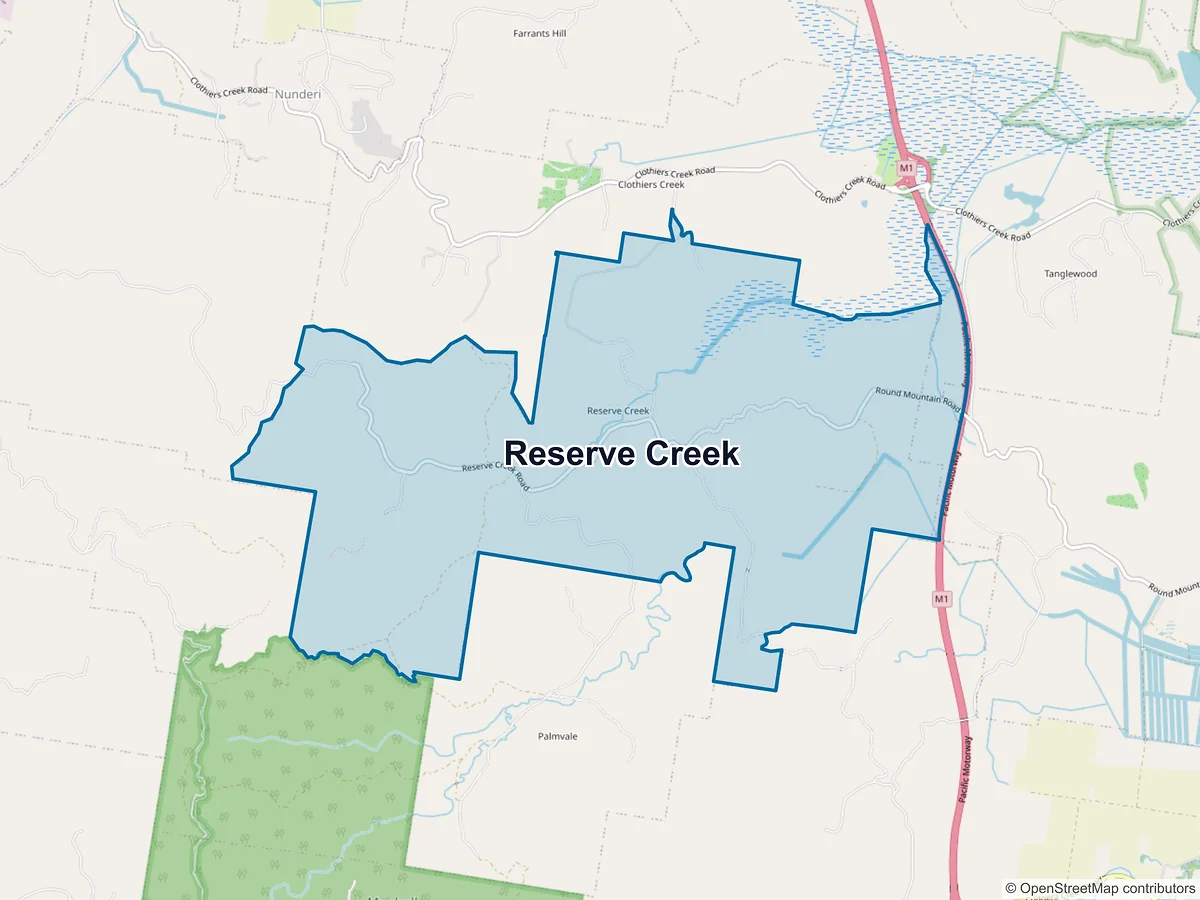 Map of Reserve Creek, NSW, Australia