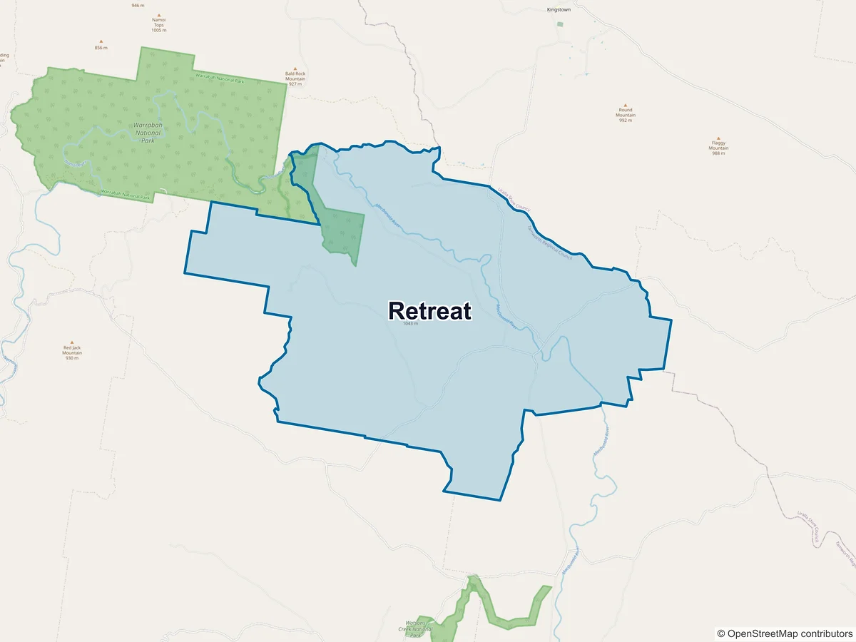 Map of Retreat, NSW, Australia