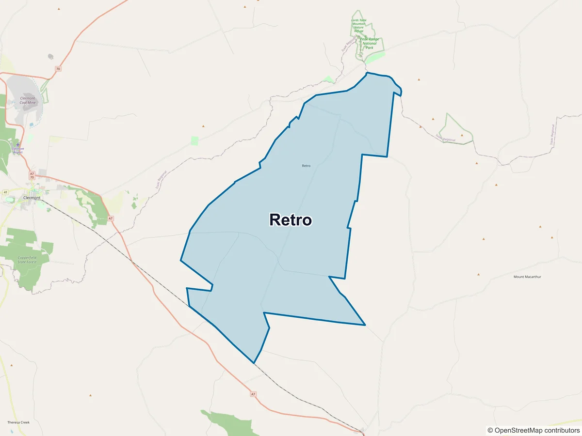 Map of Retro, QLD, Australia