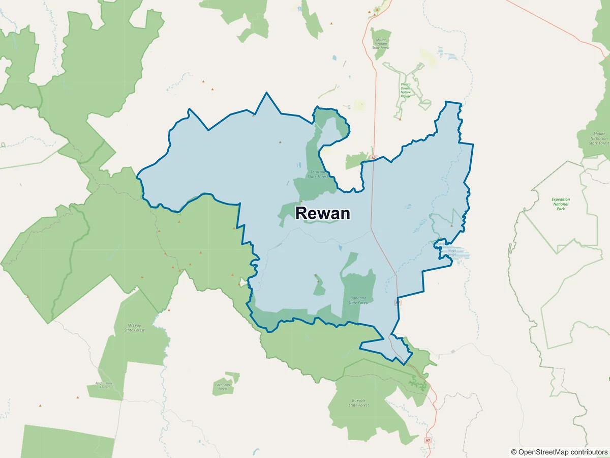 Map of Rewan, QLD, Australia