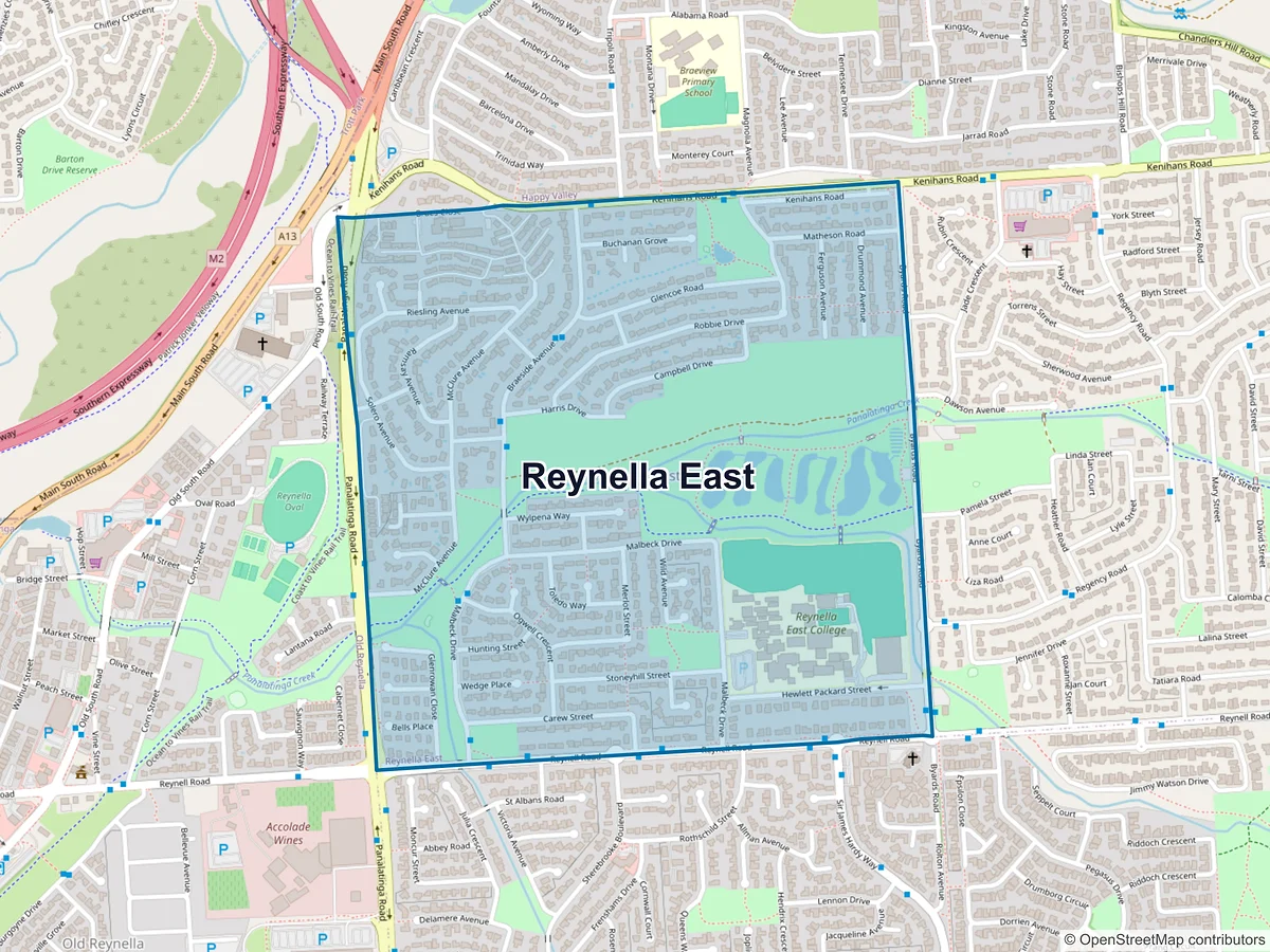 Map of Reynella East, SA, Australia