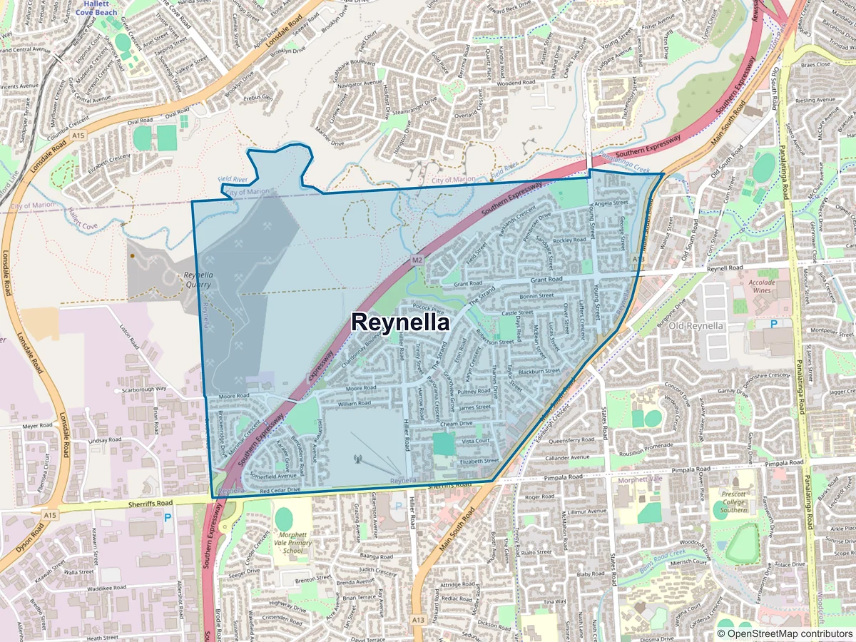 Map of Reynella, SA, Australia