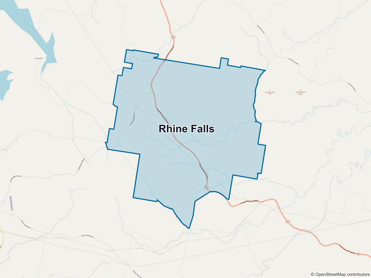 Map of Rhine Falls, NSW, Australia