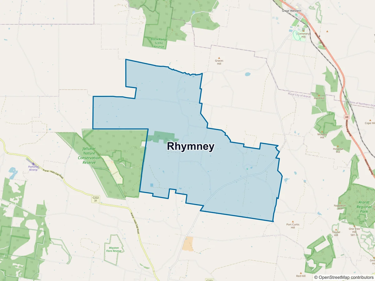Map of Rhymney, VIC, Australia