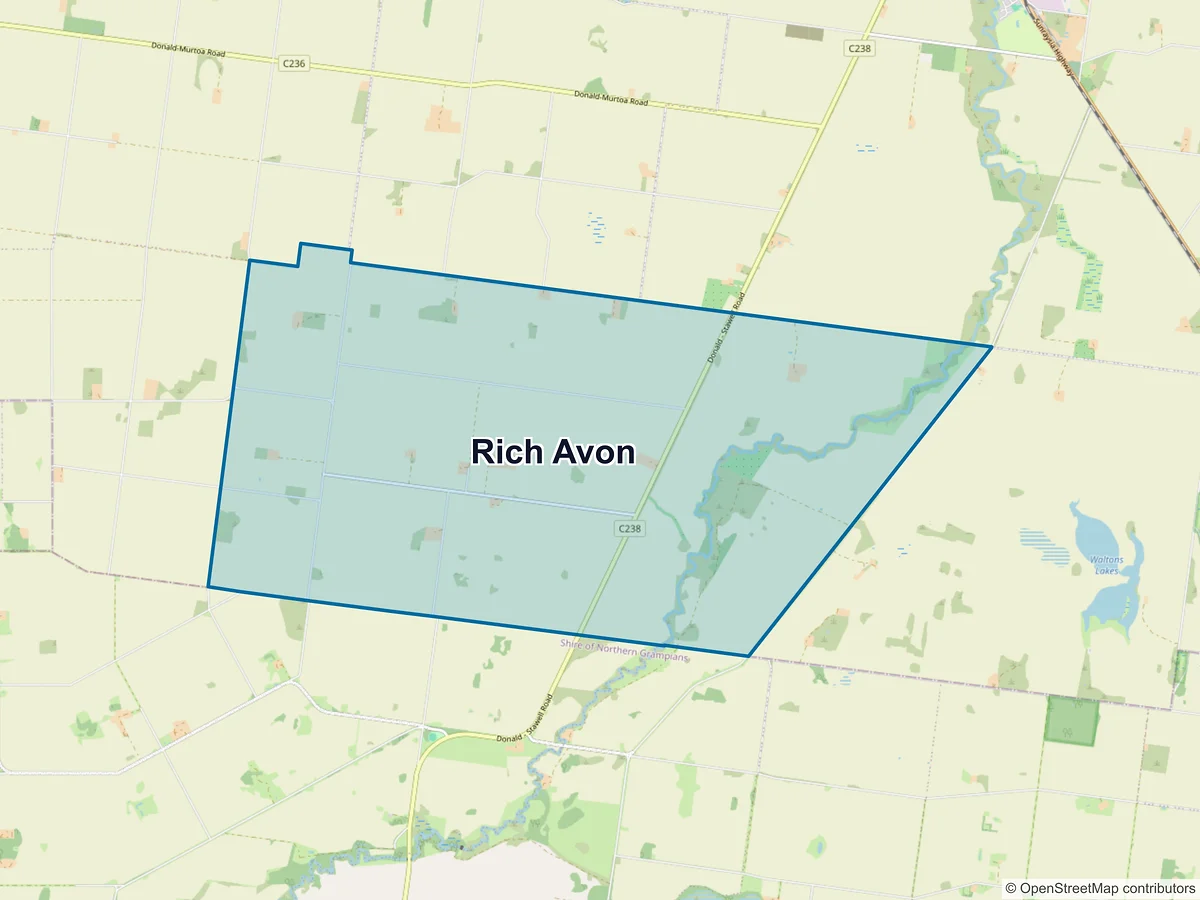 Map of Rich Avon, VIC, Australia