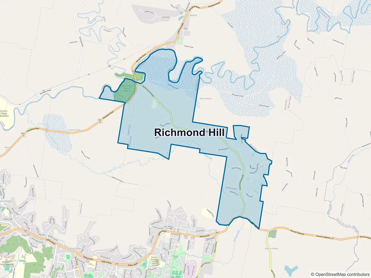 Map of Richmond Hill, NSW, Australia