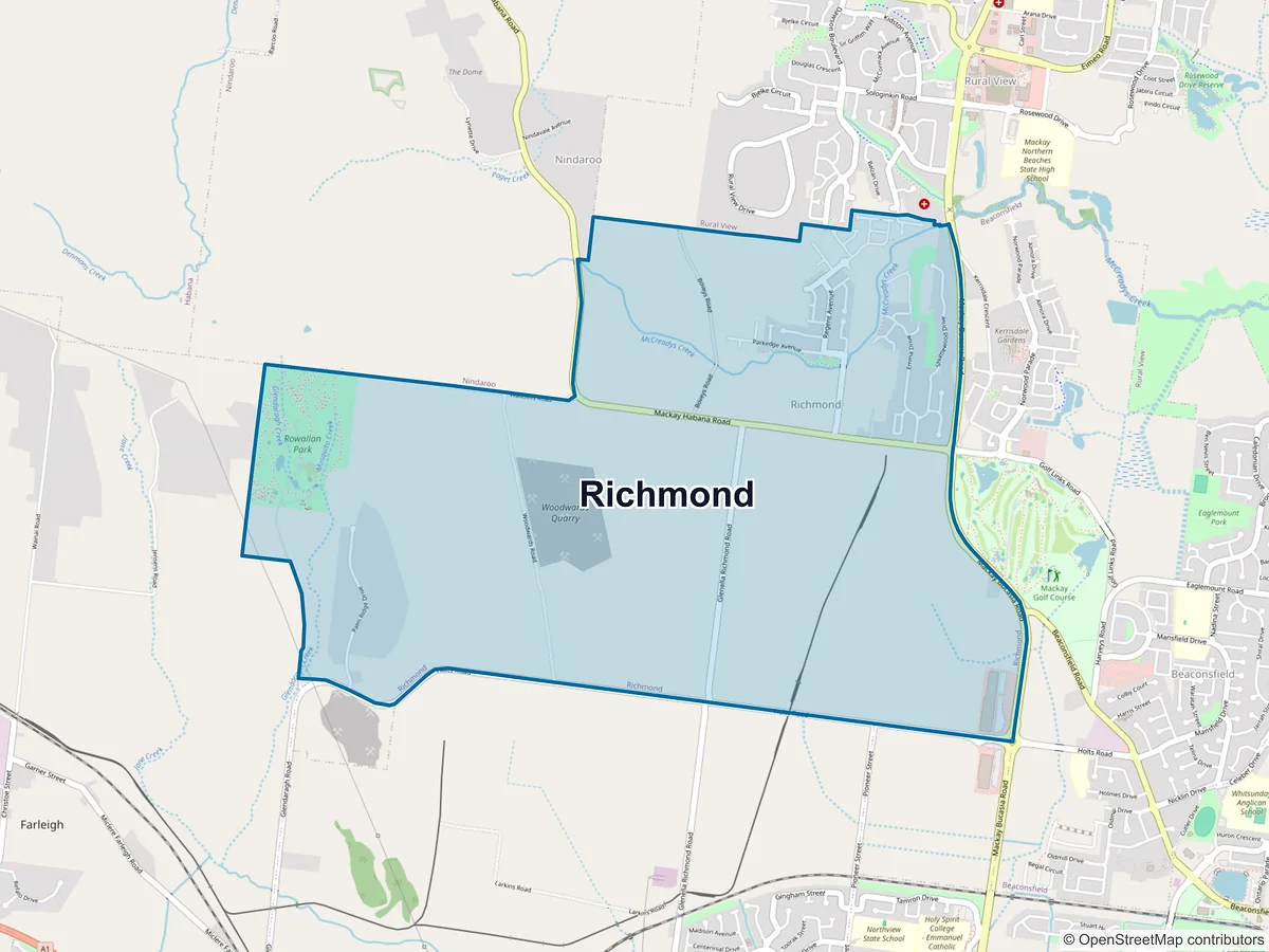 Map of Richmond, QLD, Australia