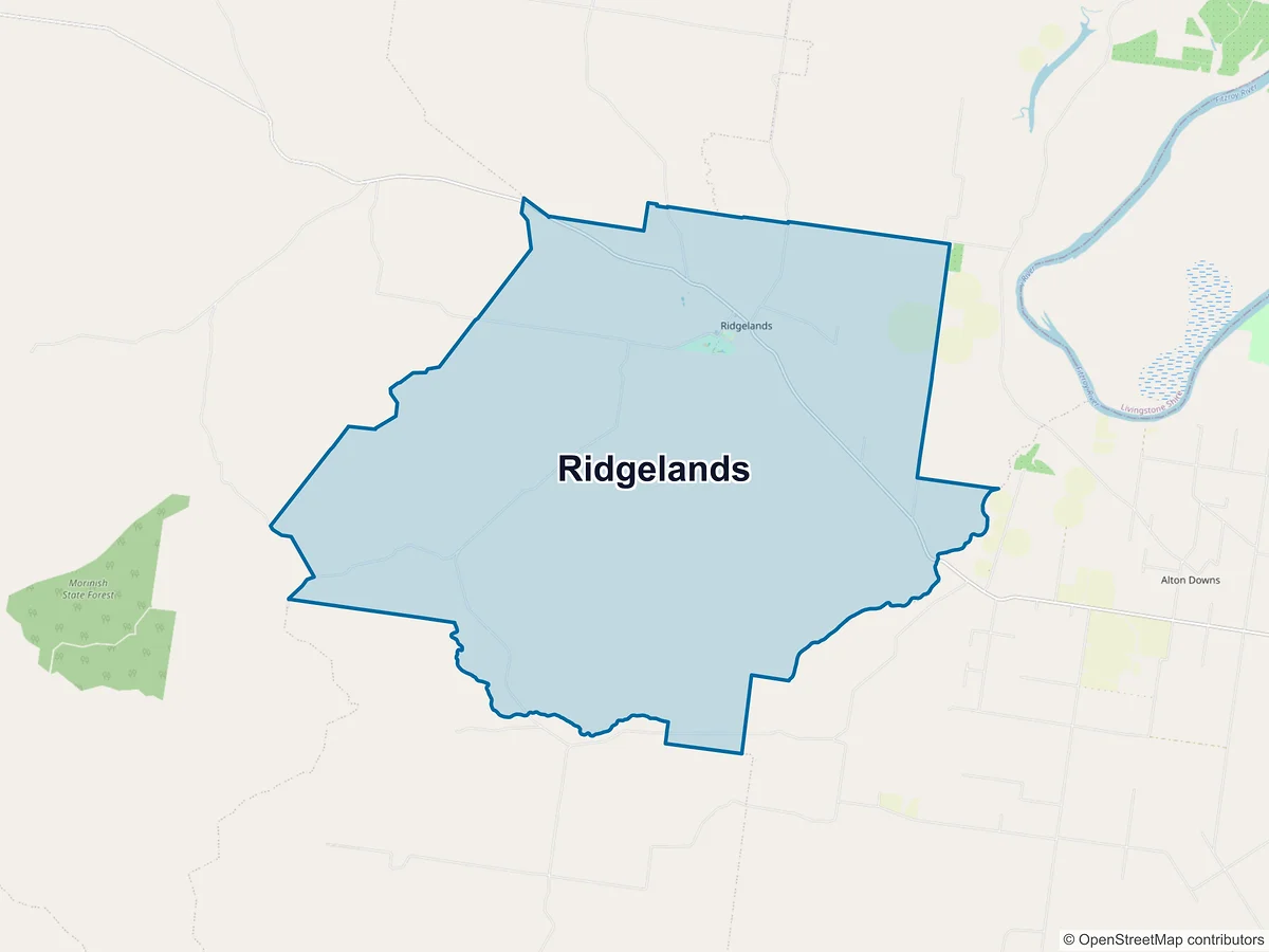 Map of Ridgelands, QLD, Australia