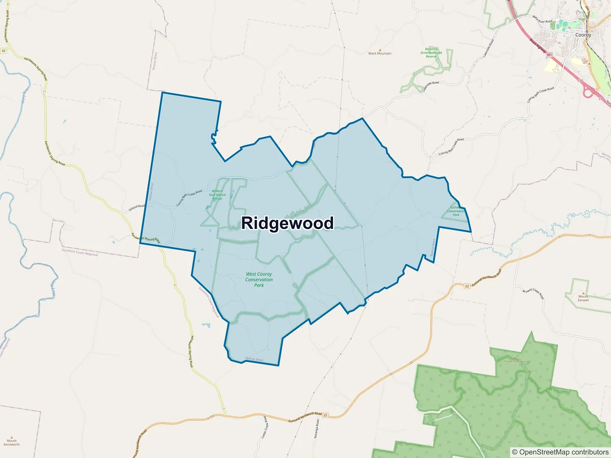 Map of Ridgewood, QLD, Australia