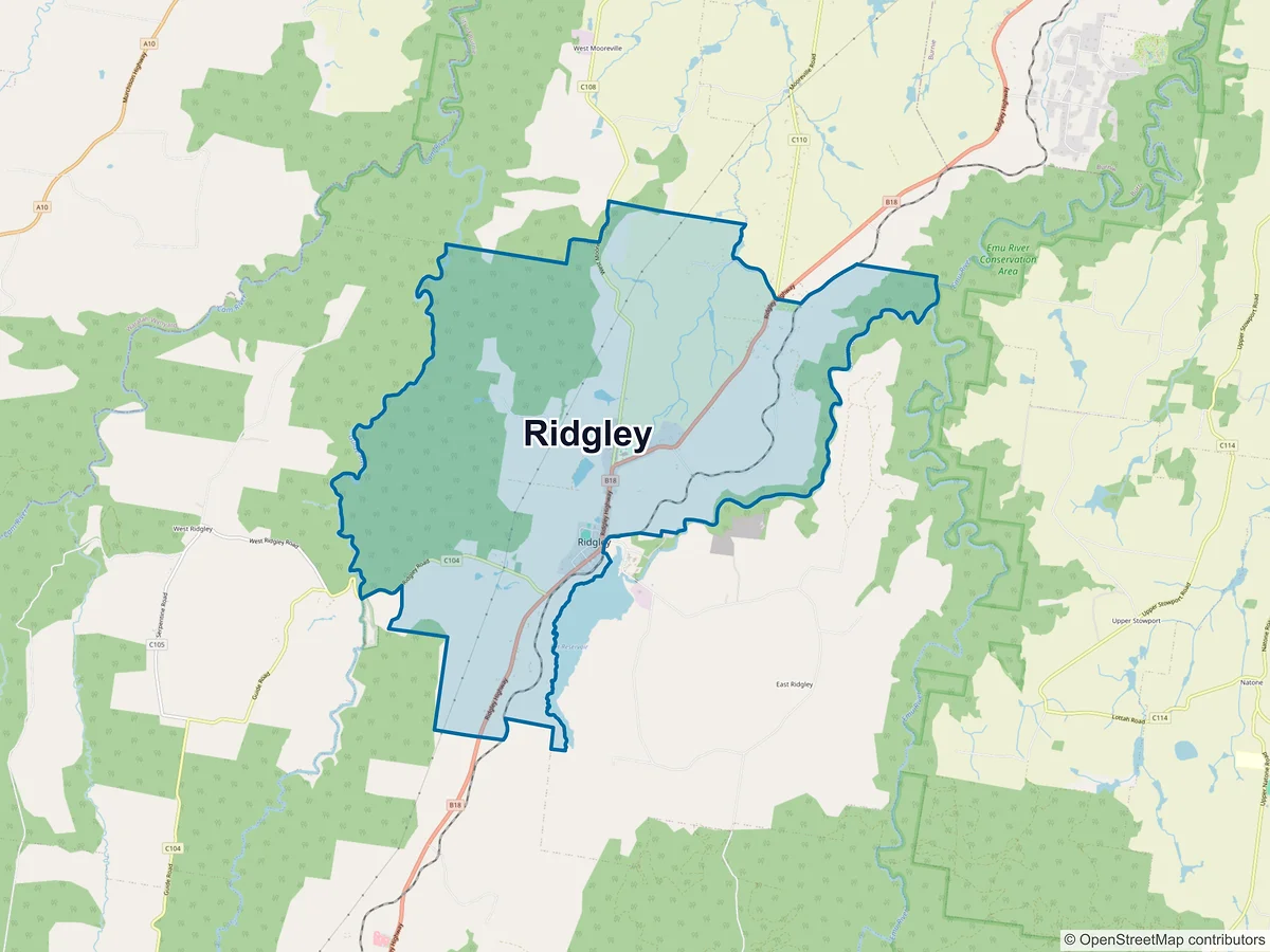 Map of Ridgley, TAS, Australia