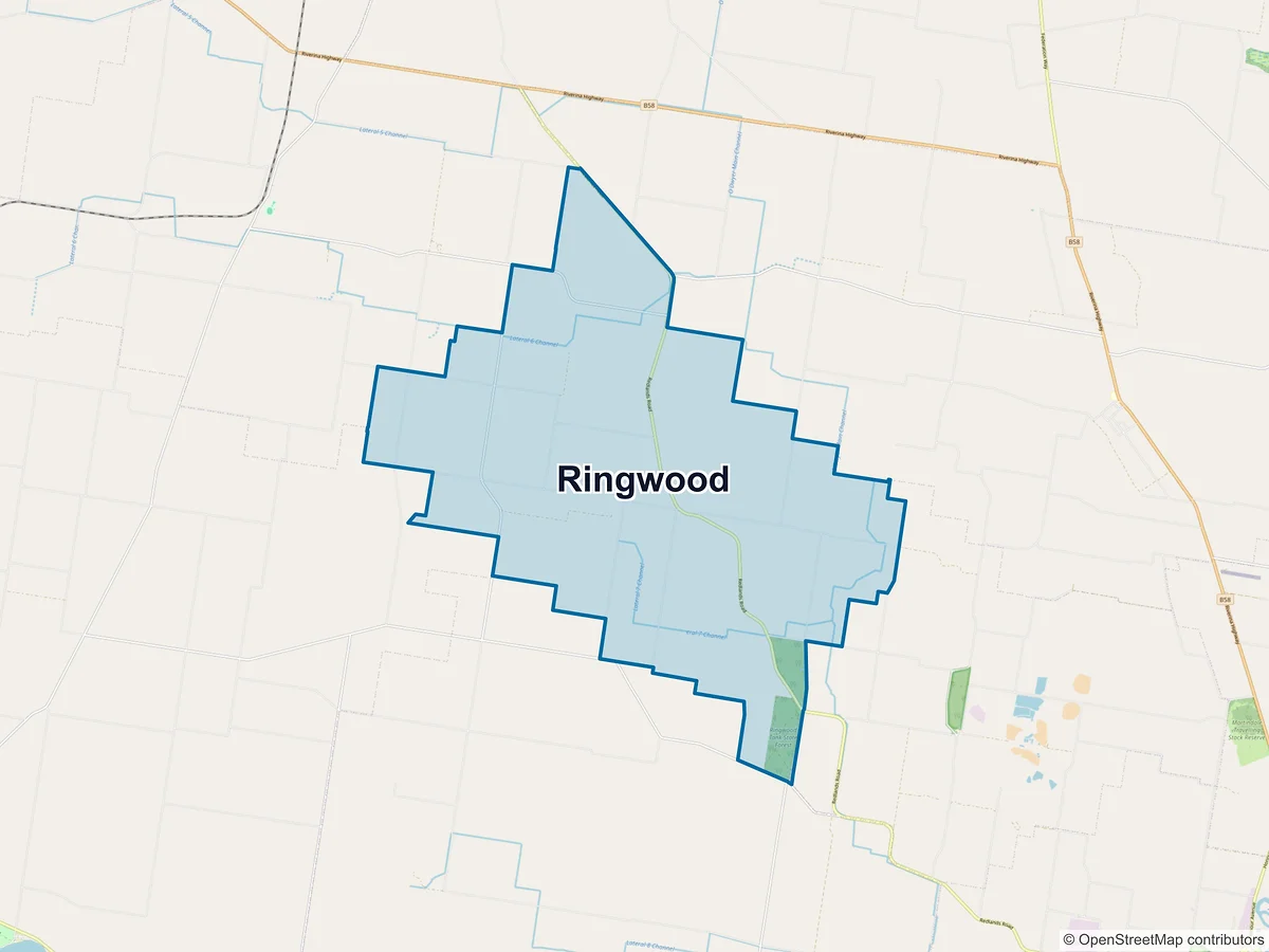 Map of Ringwood, NSW, Australia
