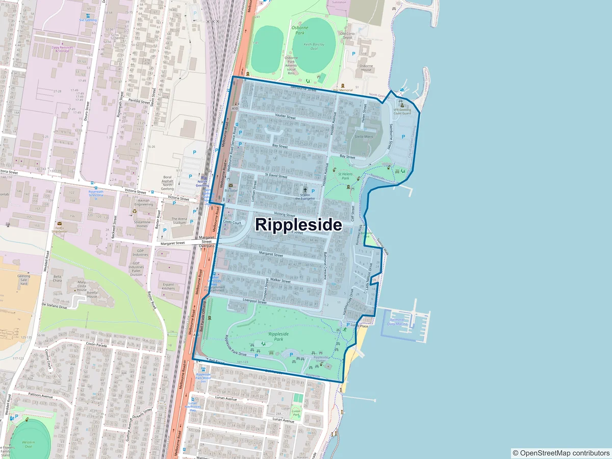 Map of Rippleside, VIC, Australia