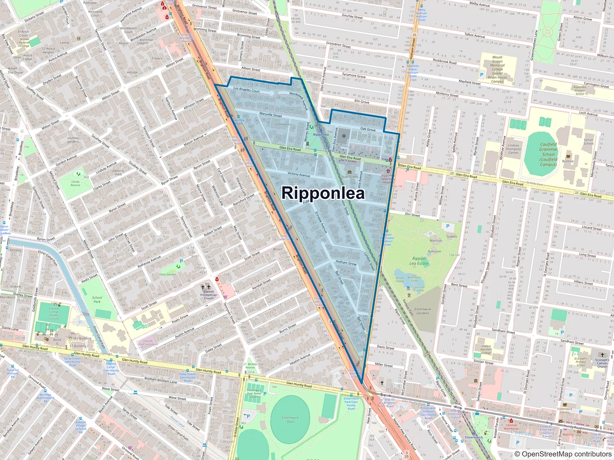 Map of Ripponlea, VIC, Australia