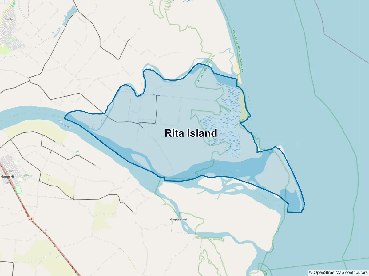 Map of Rita Island, QLD, Australia