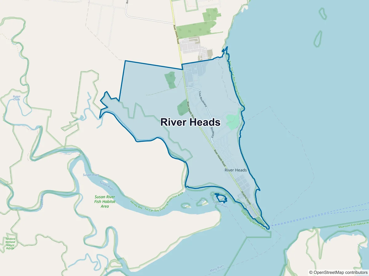 Map of River Heads, QLD, Australia