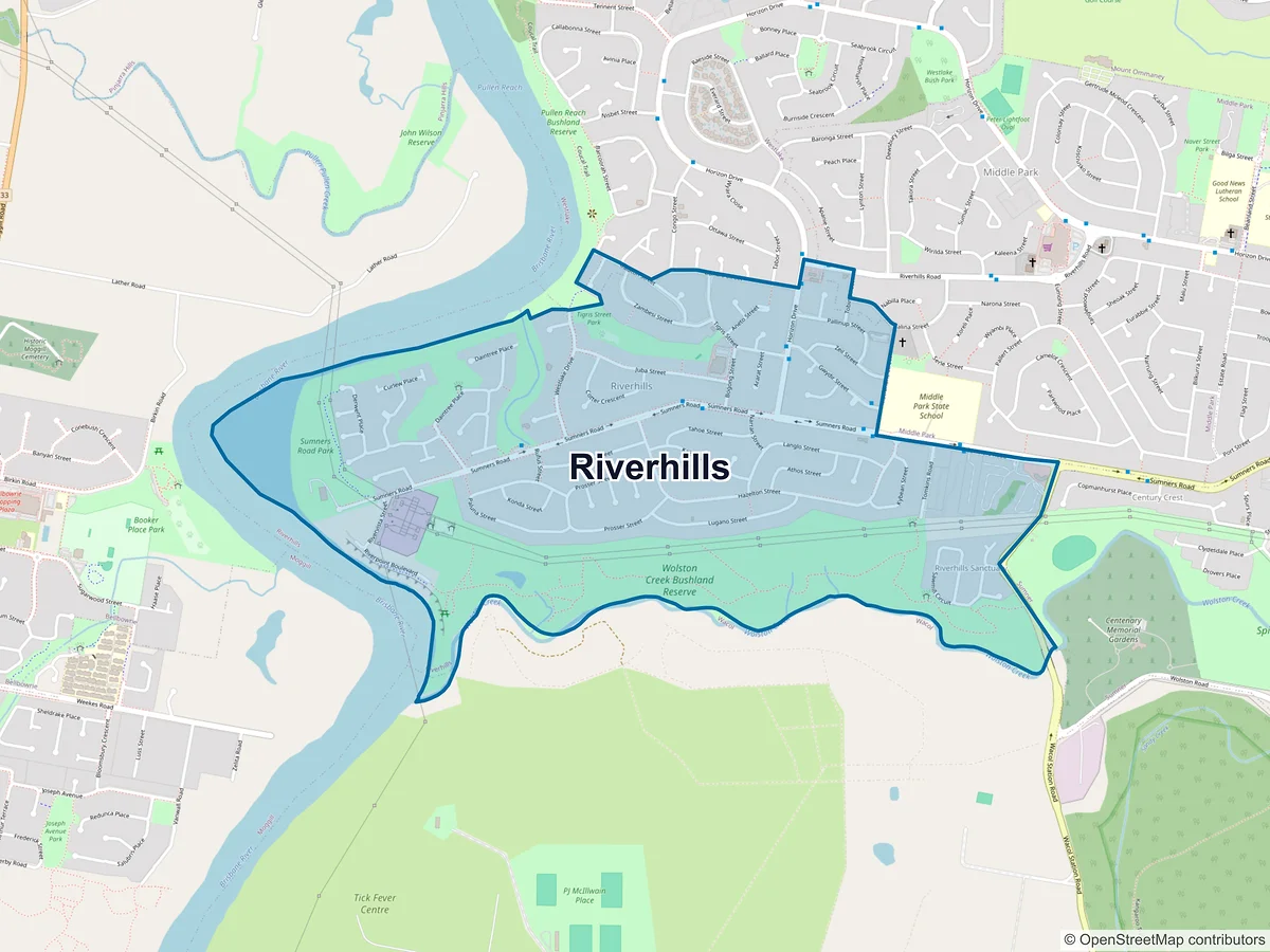 Map of Riverhills, QLD, Australia