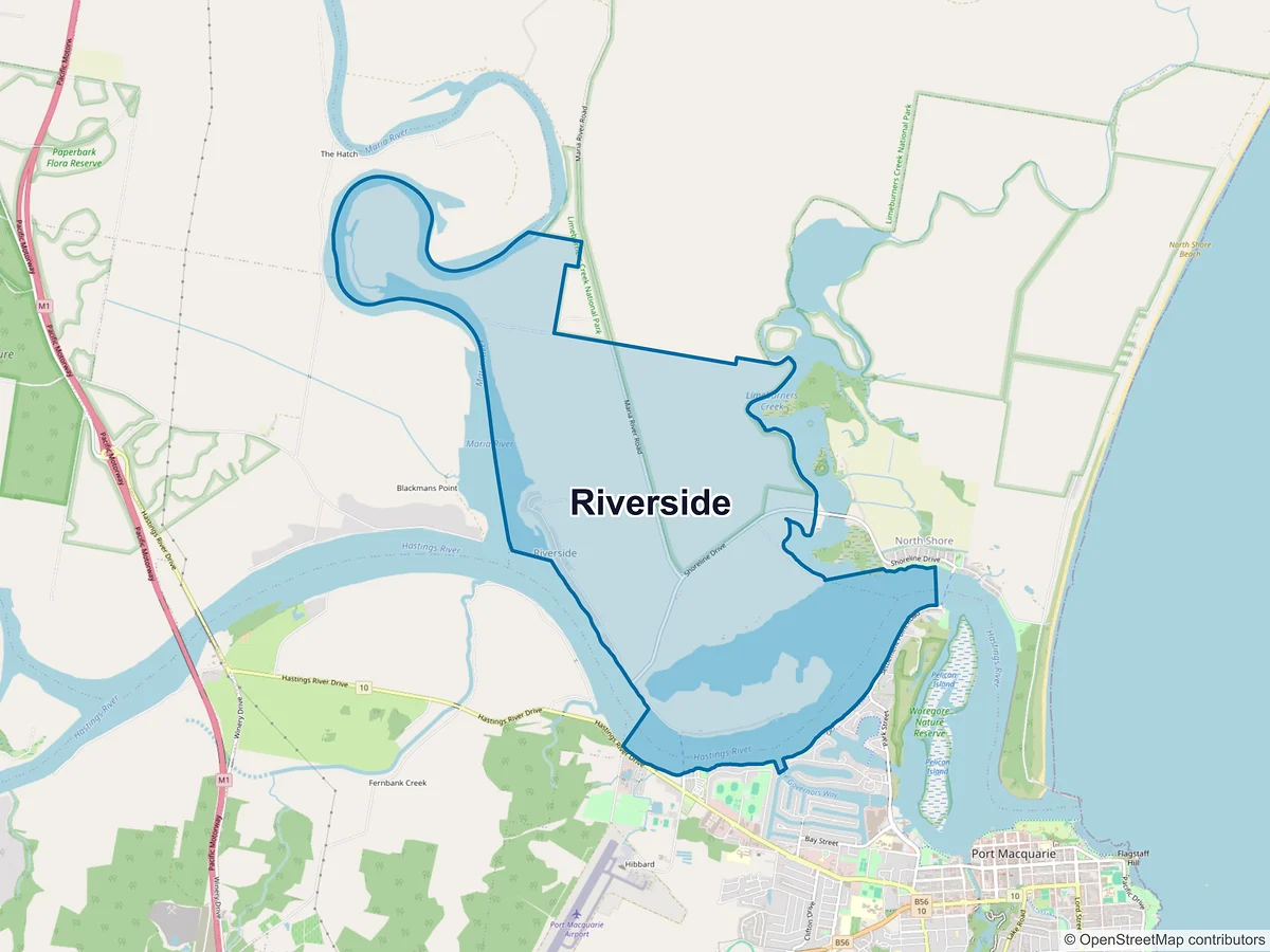 Map of Riverside, NSW, Australia