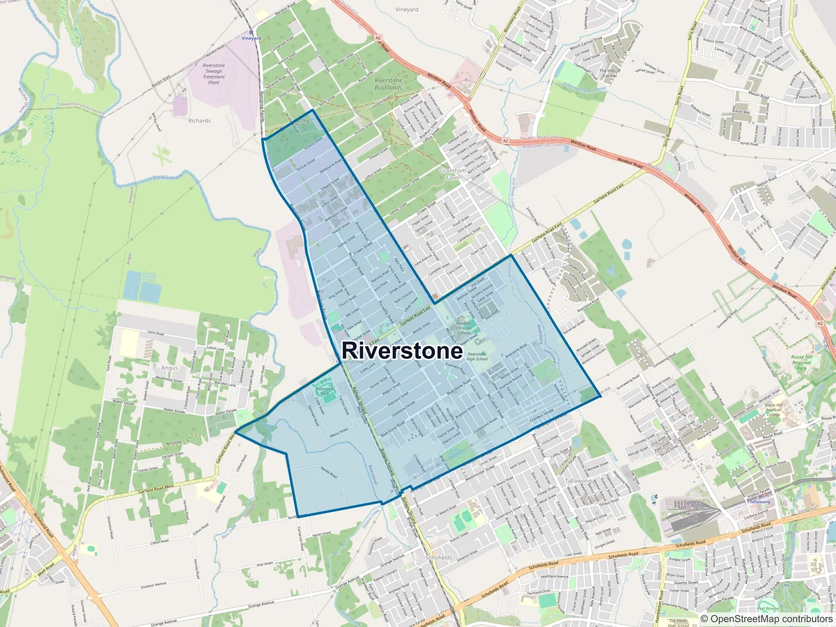 Map of Riverstone, NSW, Australia