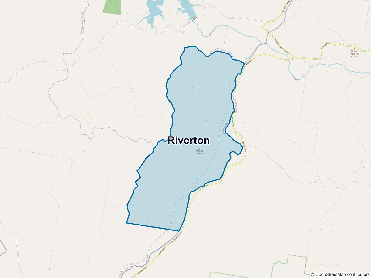 Map of Riverton, QLD, Australia
