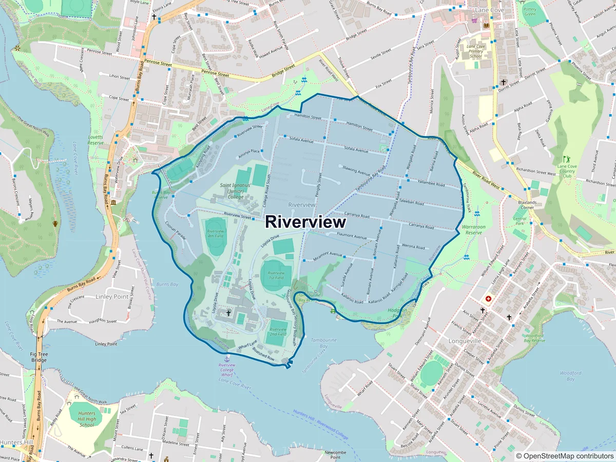 Map of Riverview, NSW, Australia