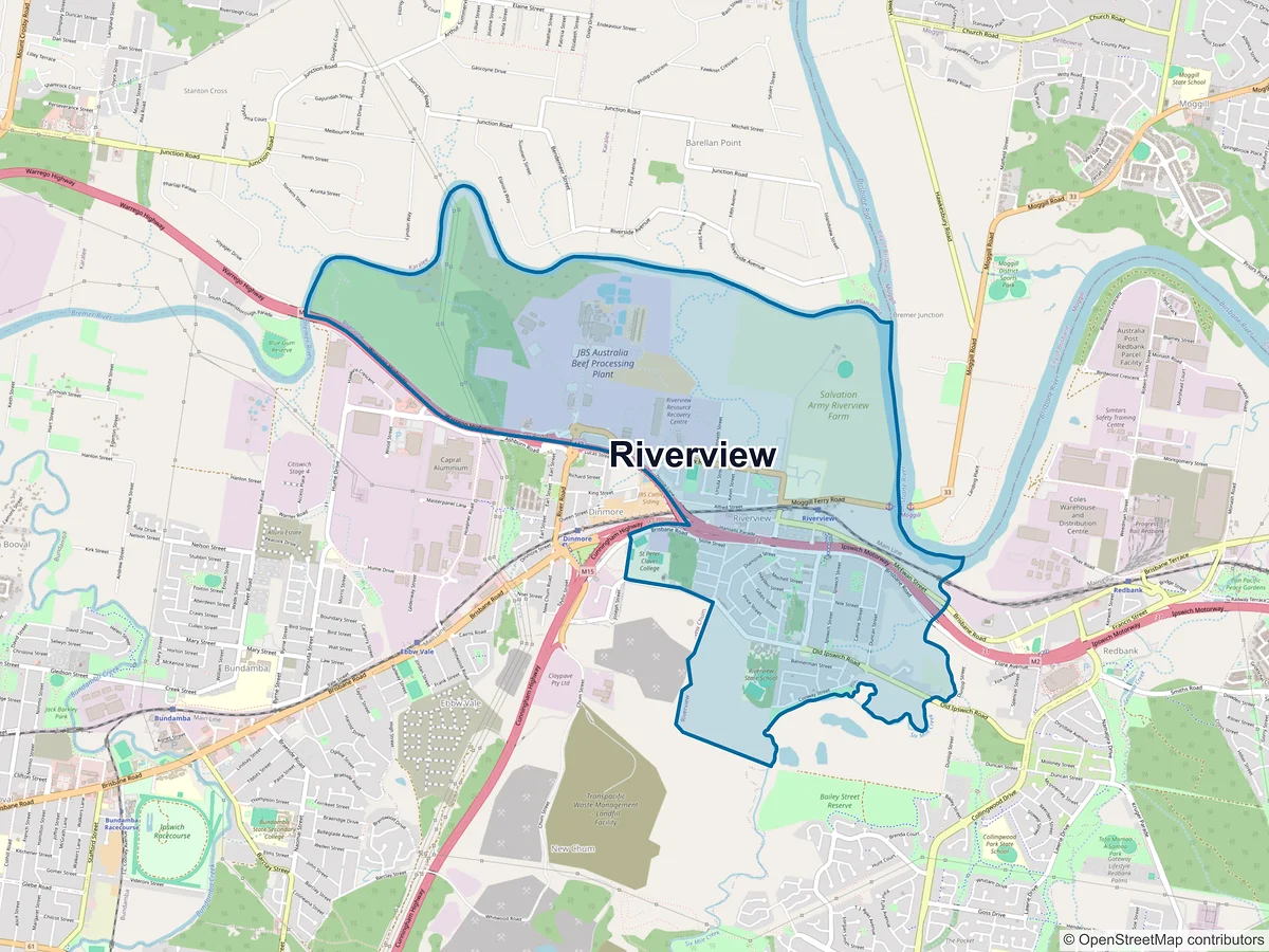 Map of Riverview, QLD, Australia