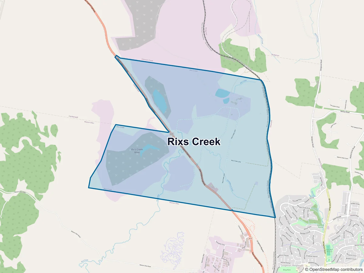 Map of Rixs Creek, NSW, Australia
