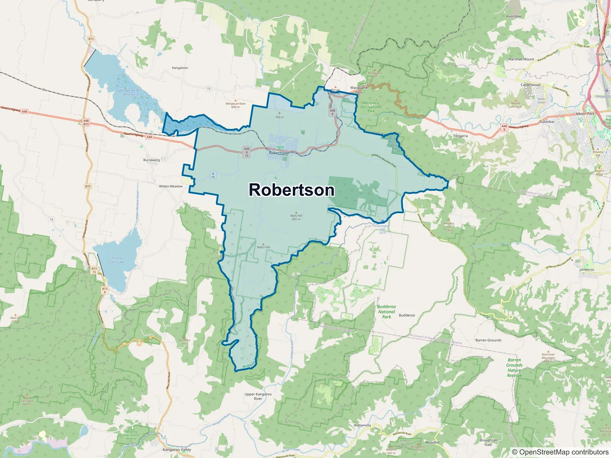 Map of Robertson, NSW, Australia