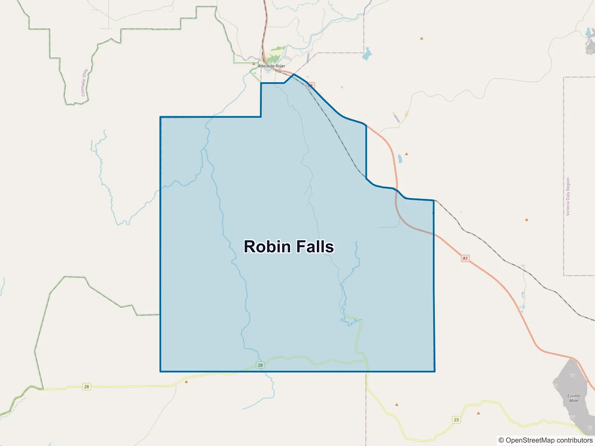 Map of Robin Falls, NT, Australia