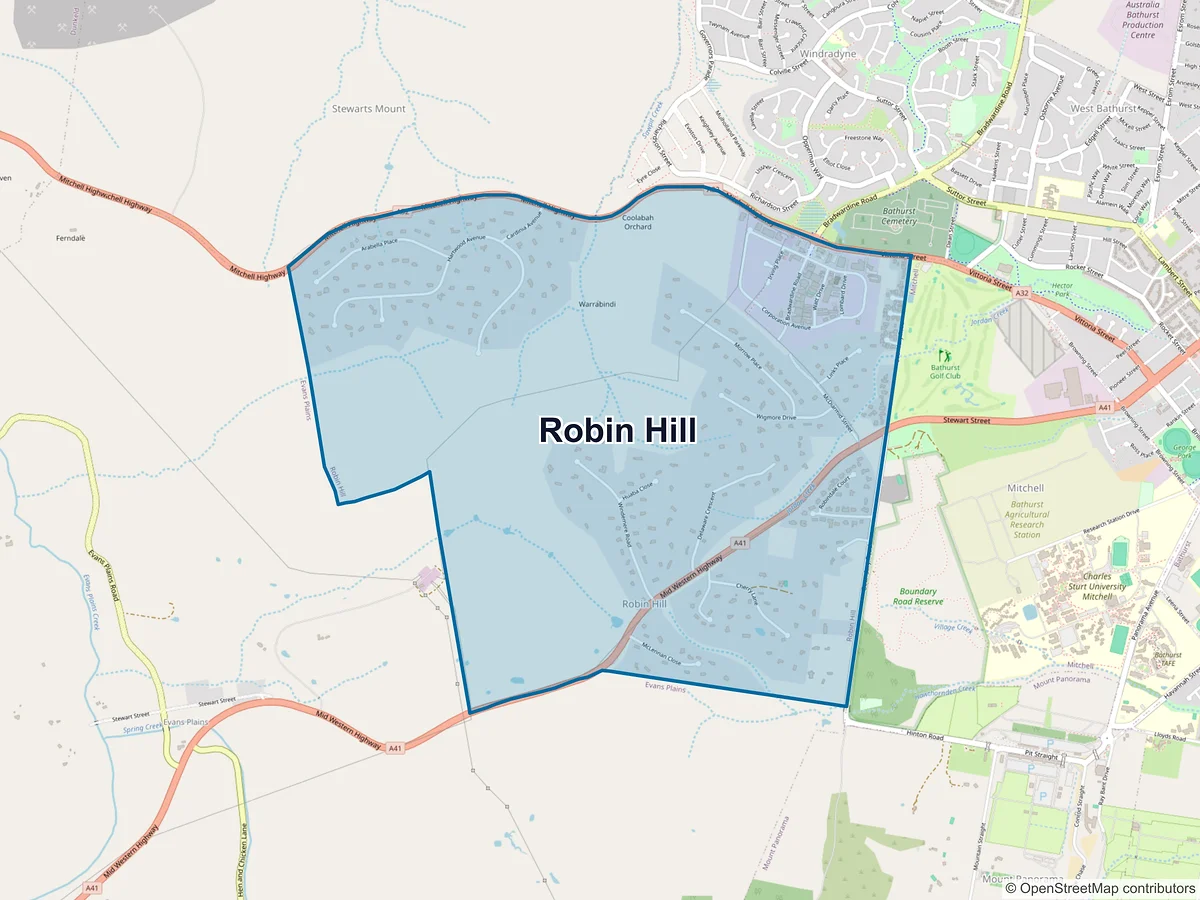 Map of Robin Hill, NSW, Australia